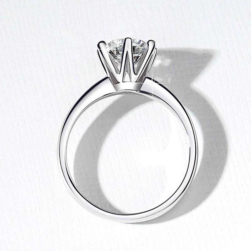NO.107 Synthetic Moissanite Purple-S925 Sterling Silver D Color Ring 1/2/3/5 Carat Elegant Luxury Daily Life Woman Birthday Gift Engagement fashion jewelry accessory woman girl promise ring Springtok