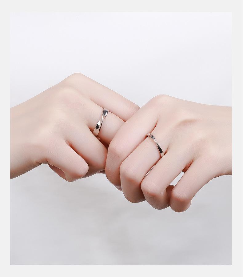 S925 Sterling Silver Mobius Ring Plain Band Couple Rings - 486 weddingring(45%)