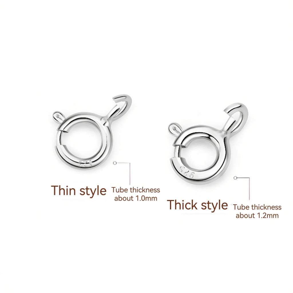 S925 Sterling Silver Spring Buckle (Bracelet Buckle) For Jewelry DIY(2 pcs)