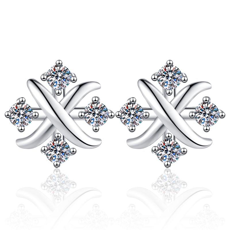 NO13. 925 Sterling Silver Little Windmill Earrings Synthetic Moissanite Earrings