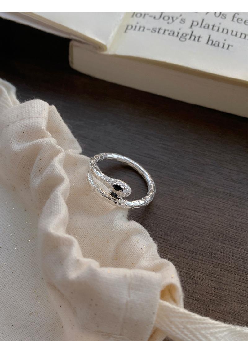 S925 Sterling Silver Snake Ring for Women, Adjustable Open Design - 628(45%)