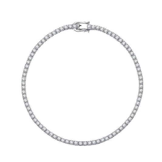 S925 Sterling Silver Tennis Row Zirconia Full Oval Stones 6A Cubic Zirconia Bracelet-301(45%)
