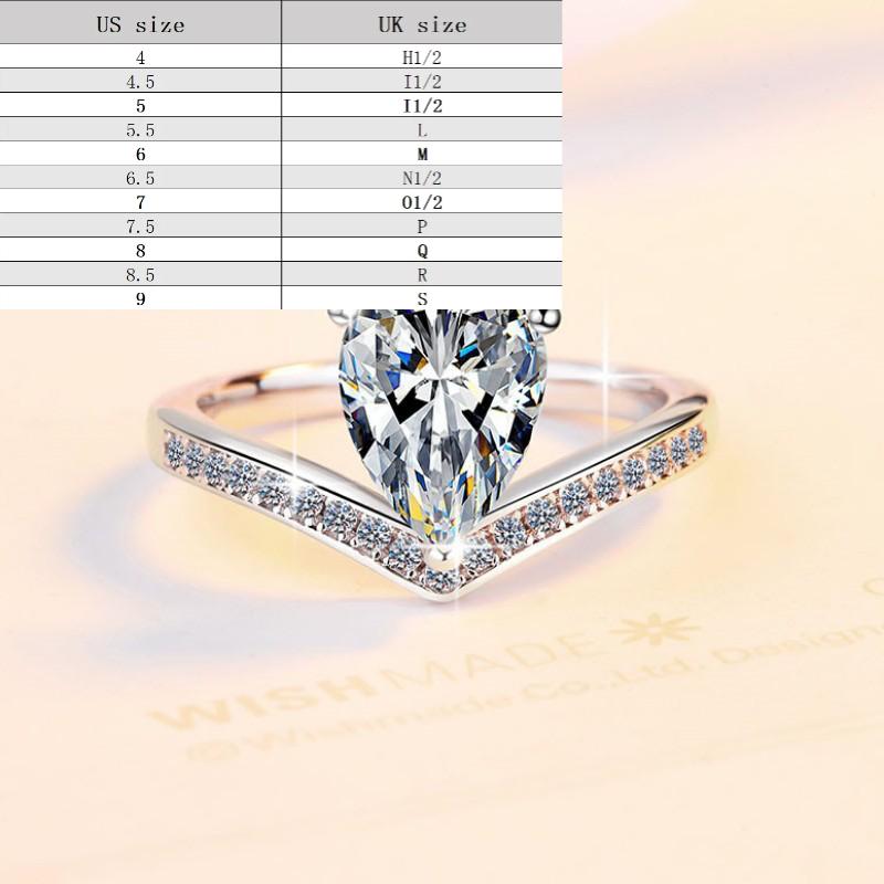 S925 Sterling Silver  Pear-shaped Crown Ring Synthetic Moissanite Ring fashion jewelry accessory woman girl promise ring-245(35%)