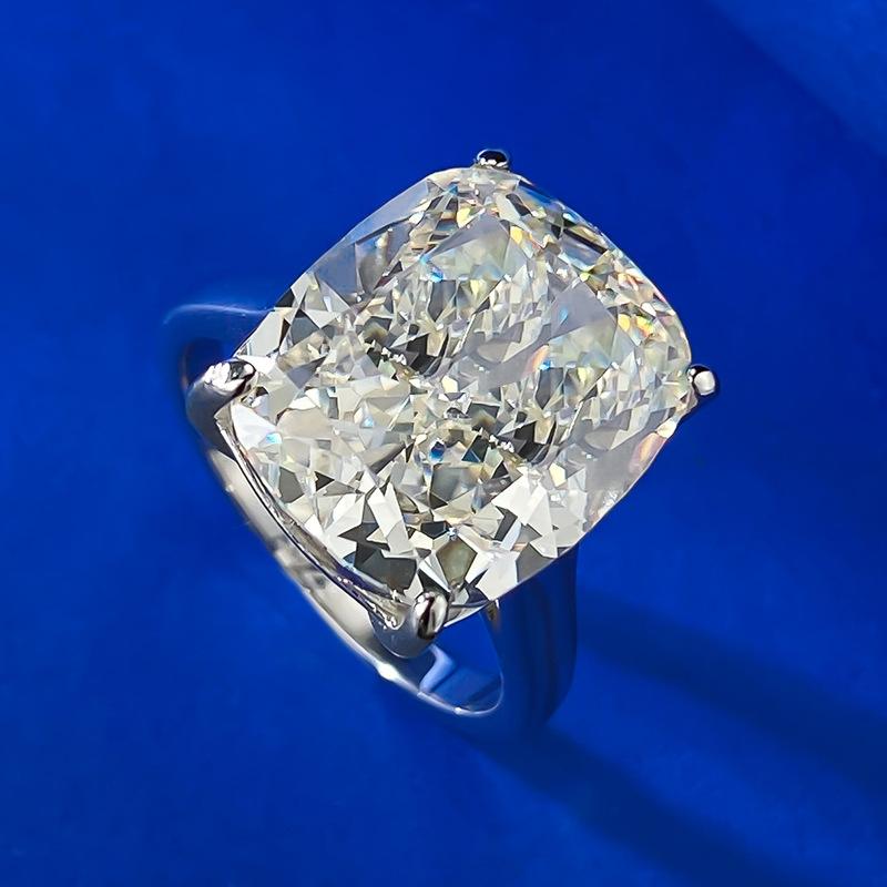 S925 Sterling Silver Ice Flower Cut High Carbon Ring 12*14 8A Cubic Zirconia Ring fashion jewelry accessory woman girl promise ring-264(35%)