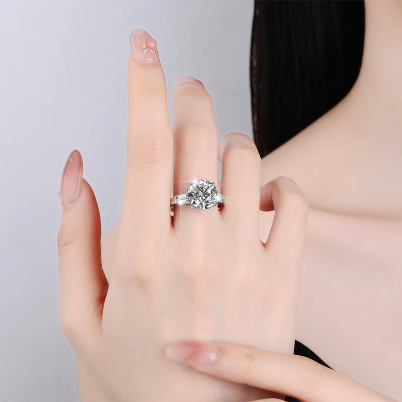 S925 Sterling Silver Pigeon Egg Ring Synthetic Moissanite Ring 5Carat-180(35%)