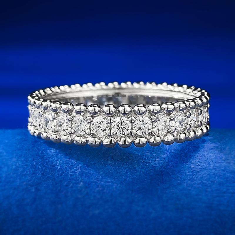 NO.097 S925 Sterling Silver Single Row Starry Ring 6A Cubic Zirconia Ring Daily Wear fashion jewelry accessory woman girl promise ring Springtok