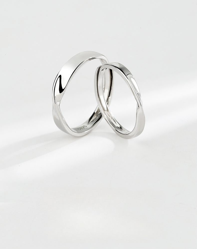 S925 Sterling Silver Mobius Ring Plain Band Couple Rings - 486 weddingring(45%)