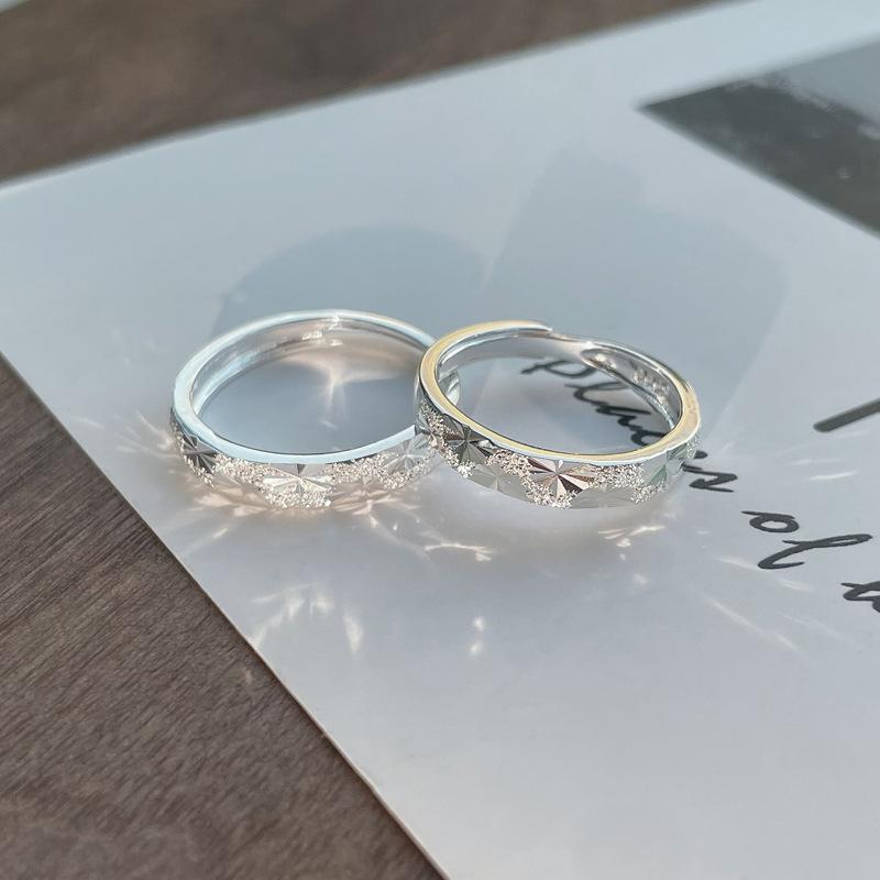 S925 Sterling Silver Gypsophila Couple Ring-634 weddingring(45%)