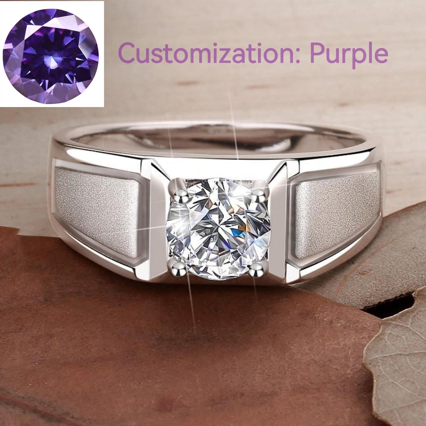 NO.154 S925 Sterling Silver Frosted Ring Crown Synthetic Moissanite fashion jewelry accessory  promise ring Springtok Men's Ring
