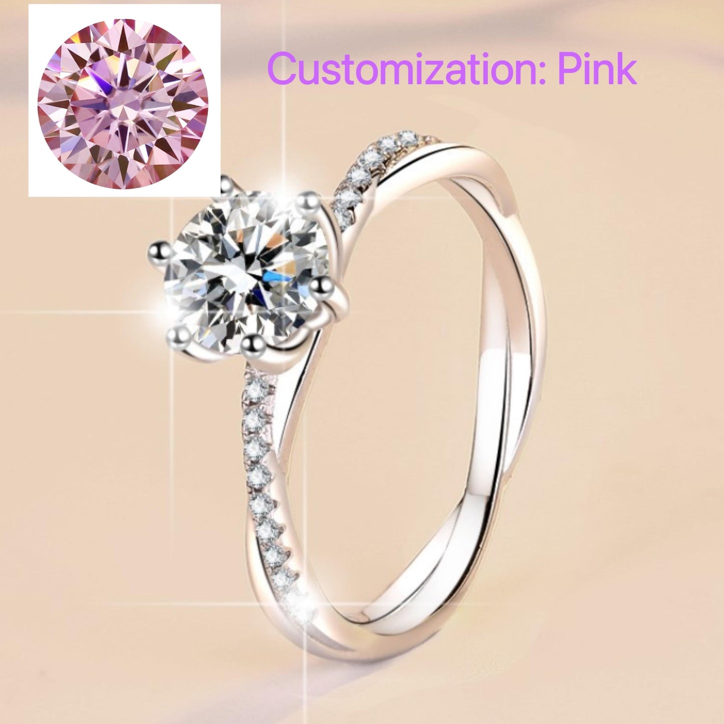 NO.113 S925 Sterling Silver Love Interwoven Ring Synthetic Moissanite Ring fashion jewelry accessory woman girl promise ring Springtok