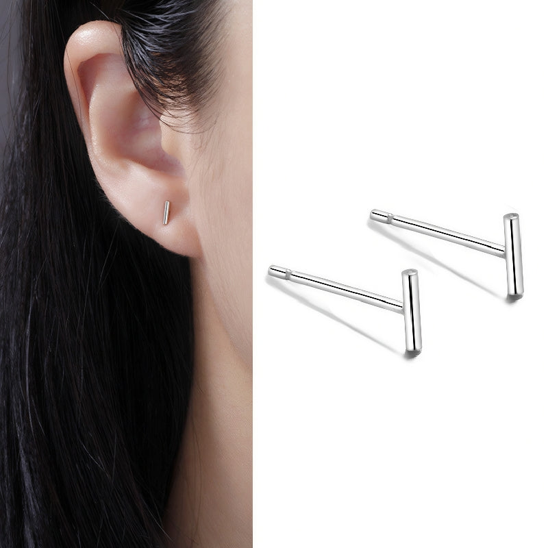 S999 Full Silver Ear Stud, Nourishing Ear Piercing, Prevent Allergies(A pair)