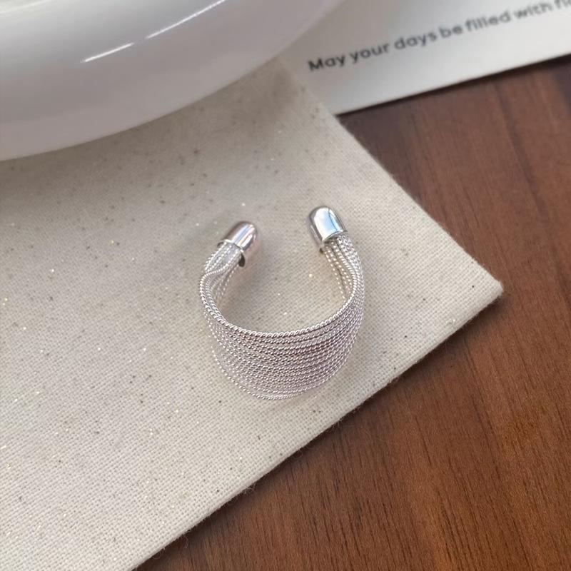 S925 Sterling Silver Minimalist Multi-layer Line Geometry Open Ring for Women -508(45%)