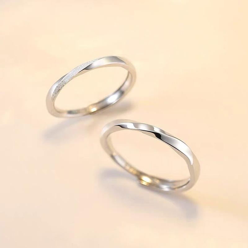 S925 Sterling Silver Mobius Ring Couple Plain Pair Ring -539 weddingring(45%)