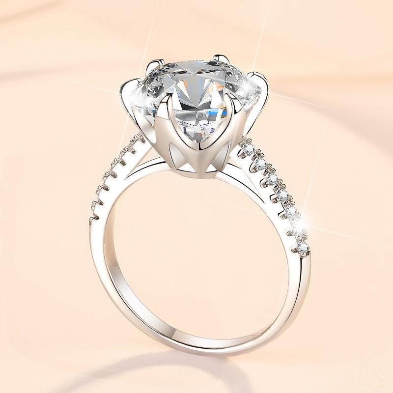 S925 Sterling Silver Six-claw Ring Synthetic Moissanite Ring 1Carat-286(35%)