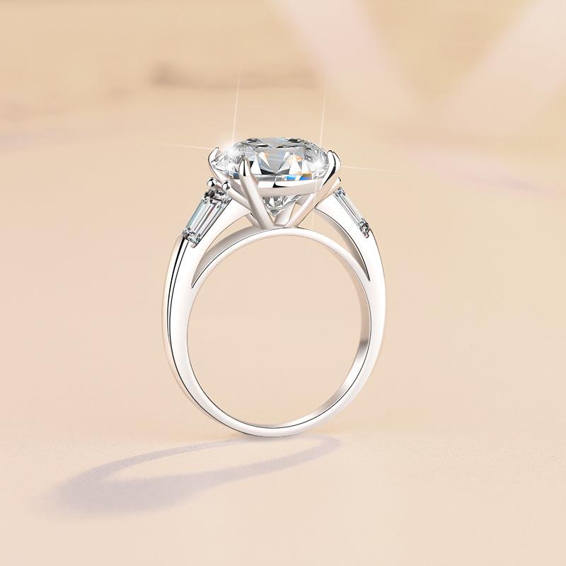 S925 Sterling Silver Pigeon Egg Ring Synthetic Moissanite Ring 5Carat-180(35%)