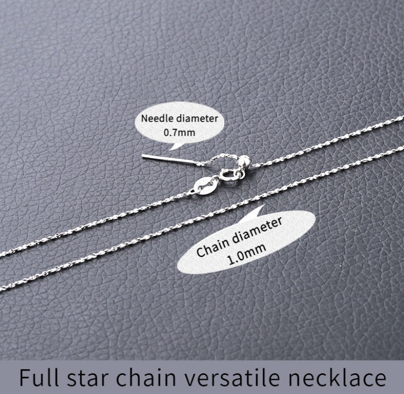 S925 Sterling Silver Needle Universal Necklace/Box Chain/Snake Chain/Sparkling O Chain/ Cross Chain/Full Star Chain/Sparkling bead chain