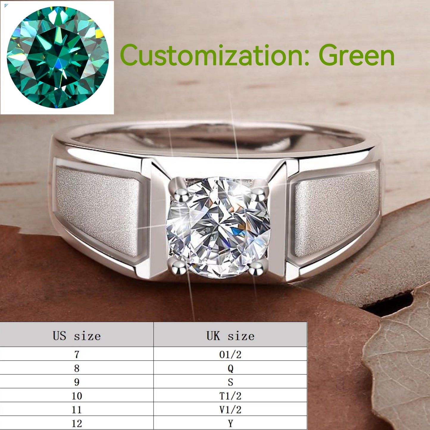 S925 Sterling Silver Frosted Man's Ring Crown Synthetic Moissanite fashion jewelry accessory woman girl promise ring-212(35%)