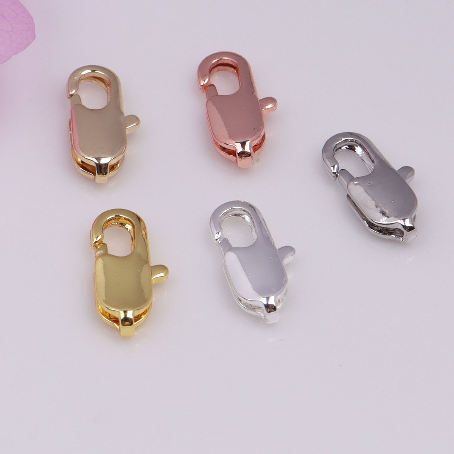 Spring End Clasp For Jewelry DIY，2 pcs, Heart clasp, Lobster clasp, Fishtail clasp, Covered By 14/18K Real Gold Or Silver