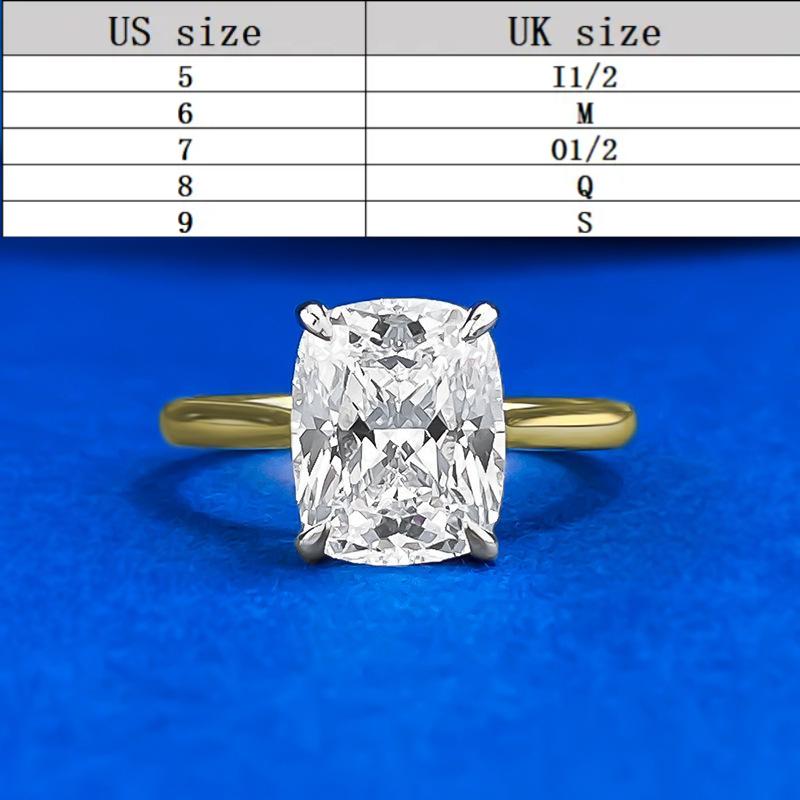 S925 Sterling Silver Radiant Cut Square Ring  8*10mm 6A Cubic Zirconia Ring-257(35%)