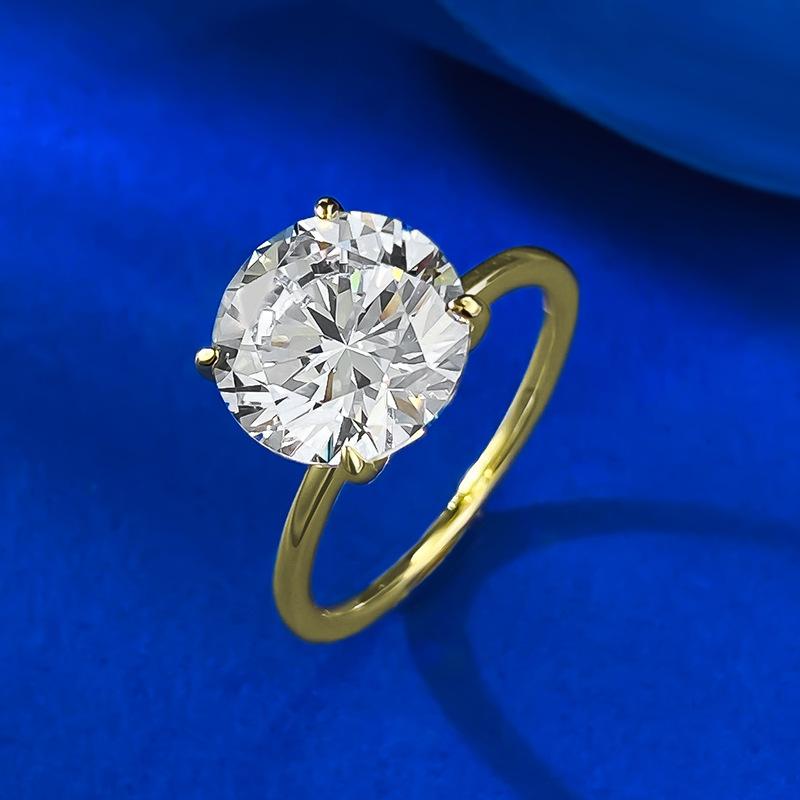 S925 Sterling Silver Eight arrows and eight hearts Cut Round Ring 10mm 6A Cubic Zirconia Ring Springtok-282(35%)