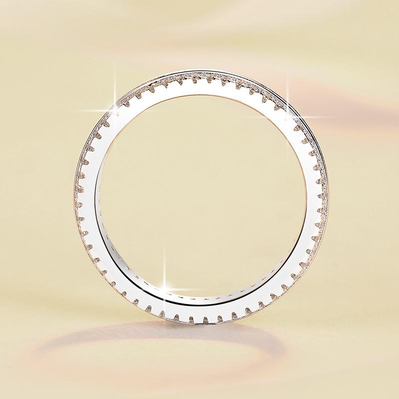 S925 Sterling Silver Full Stone Starry Sky Band Ring Synthetic Moissanite Ring 1 Carat-571(35%)