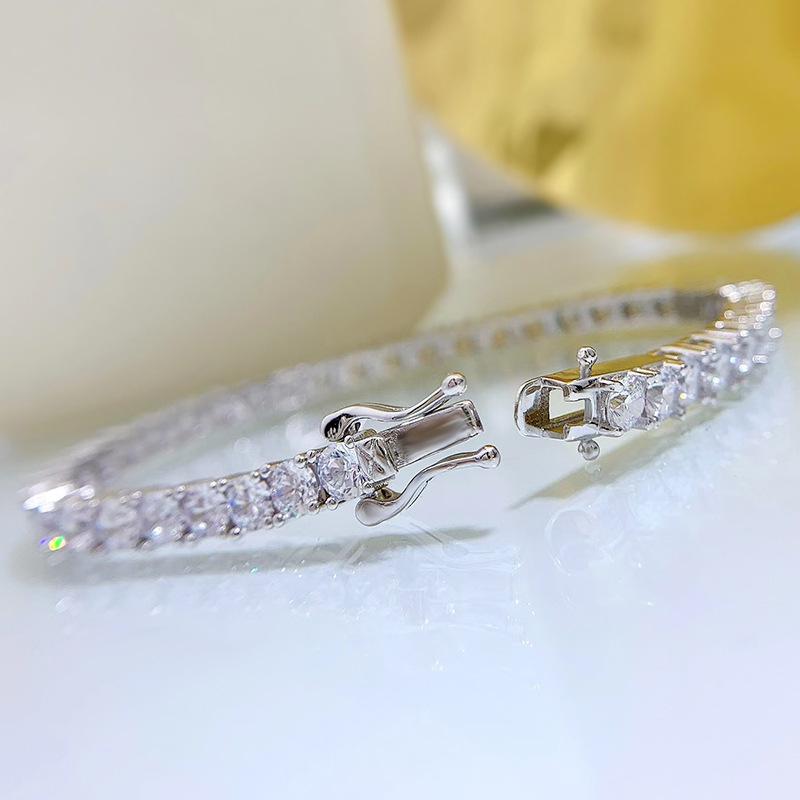 S925 Sterling Silver Full Oval Stones Tennis Bracelet 8A Cubic Zirconia Bracelet(15%)