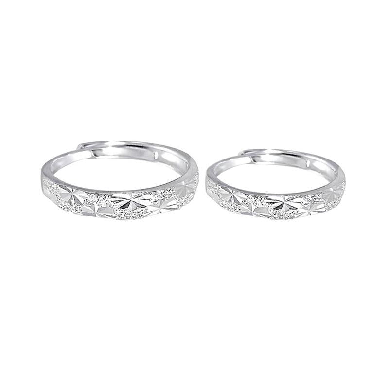 S925 Sterling Silver Gypsophila Couple Ring-634 weddingring(45%)