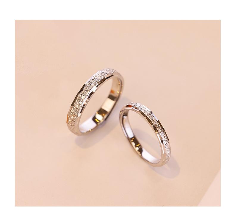S925 Sterling Silver Plain Band Couple Open Adjustable Rings -629 weddingring(45%)