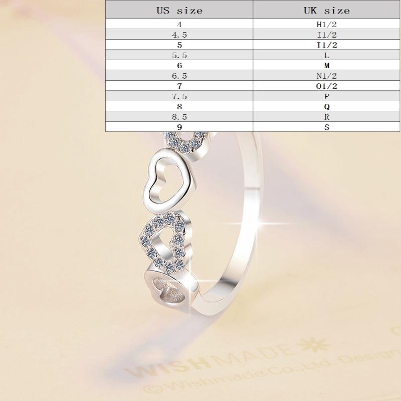 S925 Sterling Silver Little Heart-Shaped Ring  Synthetic Moissanite Ring fashion jewelry accessory woman girl promise ring-236(35%)