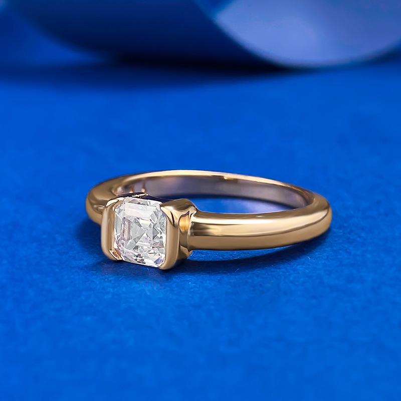 S925 Sterling Silver Rectangular Cut Rock Sugar Ring 5*5mm 6A Cubic Zirconia Ring-369(35%)