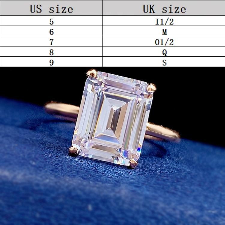 S925 Sterling Silver Grandma Cut Rock Sugar Ring 8*10mm 6A Cubic Zirconia Ring fashion jewelry accessory woman girl promise ring-413(35%)