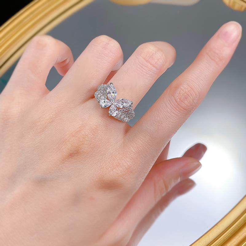 S925 Silver Horse Eye Cut Phantom Butterfly Ring 6A Cubic Zirconia Ring fashion jewelry accessory woman girl promise ring -269(35%)