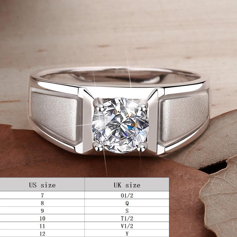 S925 Sterling Silver Frosted Man's Ring Crown Synthetic Moissanite fashion jewelry accessory woman girl promise ring-212(35%)