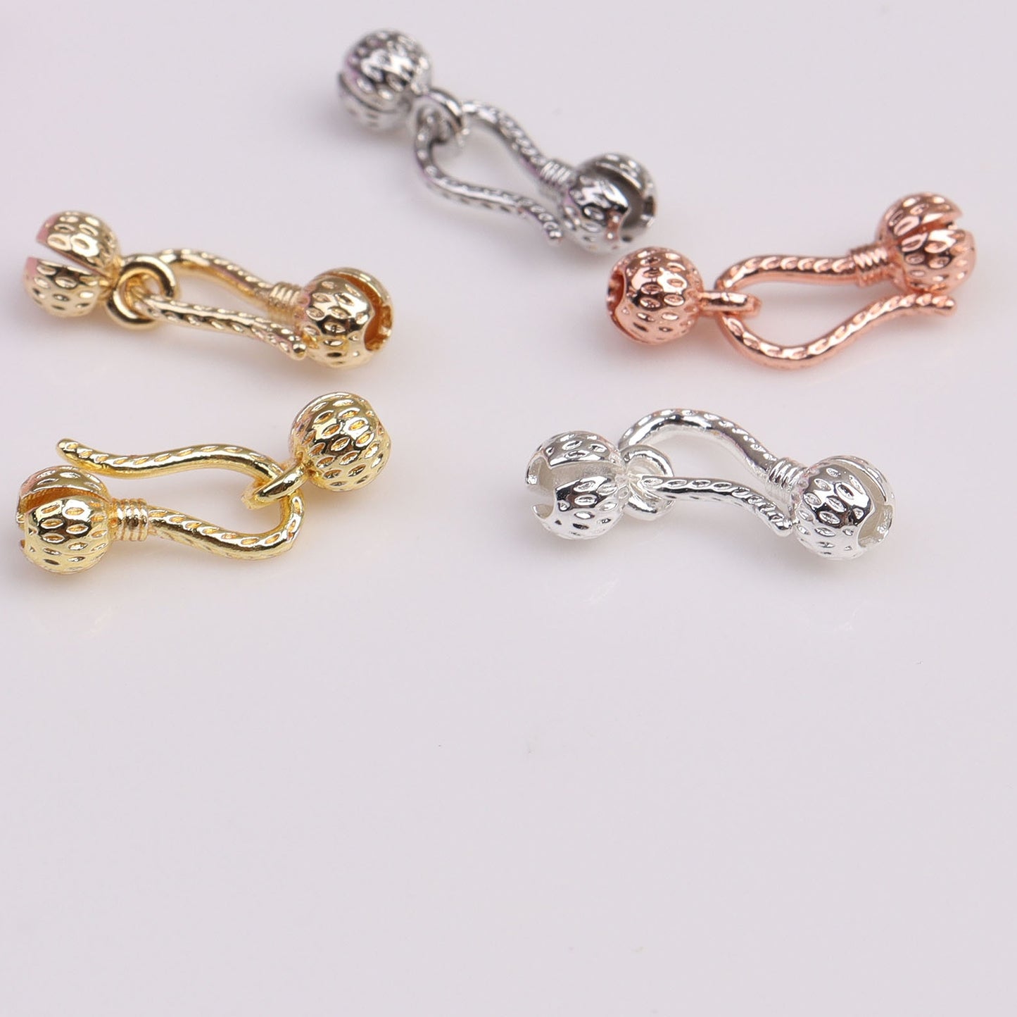 Bud Shape Wrap Clasp For Jewelry DIY，Covered By 14/18K Real Gold Or Silver