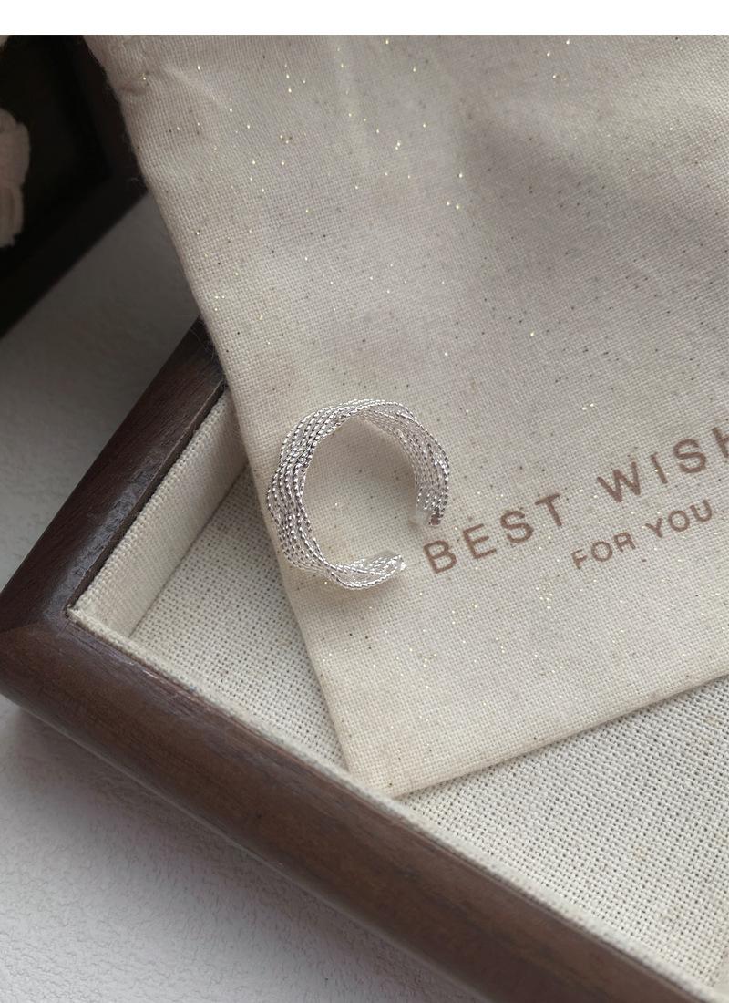 S925 Sterling Silver Braided Line Multi-layer Wrapped Ring Women's Open Ring -490(45%)