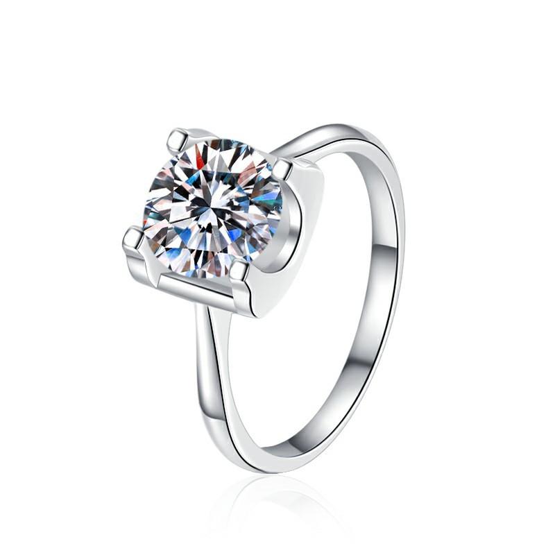 S925 Sterling Silver Square Oval Ring Synthetic Moissanite Ring-472(35%)