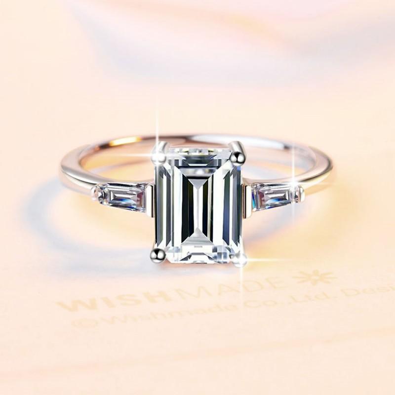 NO.118 S925 Sterling Silver Grandmother Cut Ring/2 Karat/Synthetic Moissanite Ring elegant luxury daily life woman birthday gift engagement Springtok