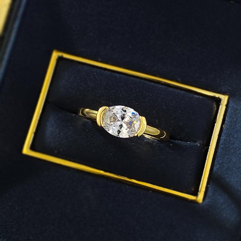 S925 Sterling Silver Oval Cut Oval Ring 6*8mm 6A Cubic Zirconia Ring-173(35%)