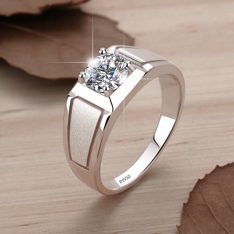 NO.154 S925 Sterling Silver Frosted Ring Crown Synthetic Moissanite fashion jewelry accessory  promise ring Springtok Men's Ring