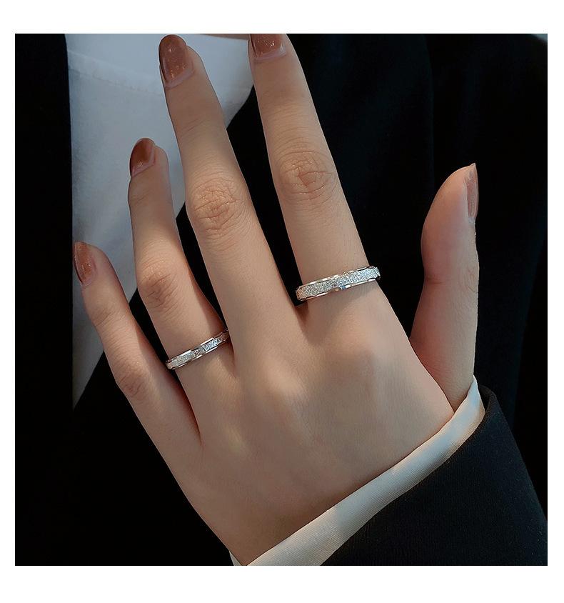 S925 Sterling Silver Plain Band Couple Open Adjustable Rings -629 weddingring(45%)