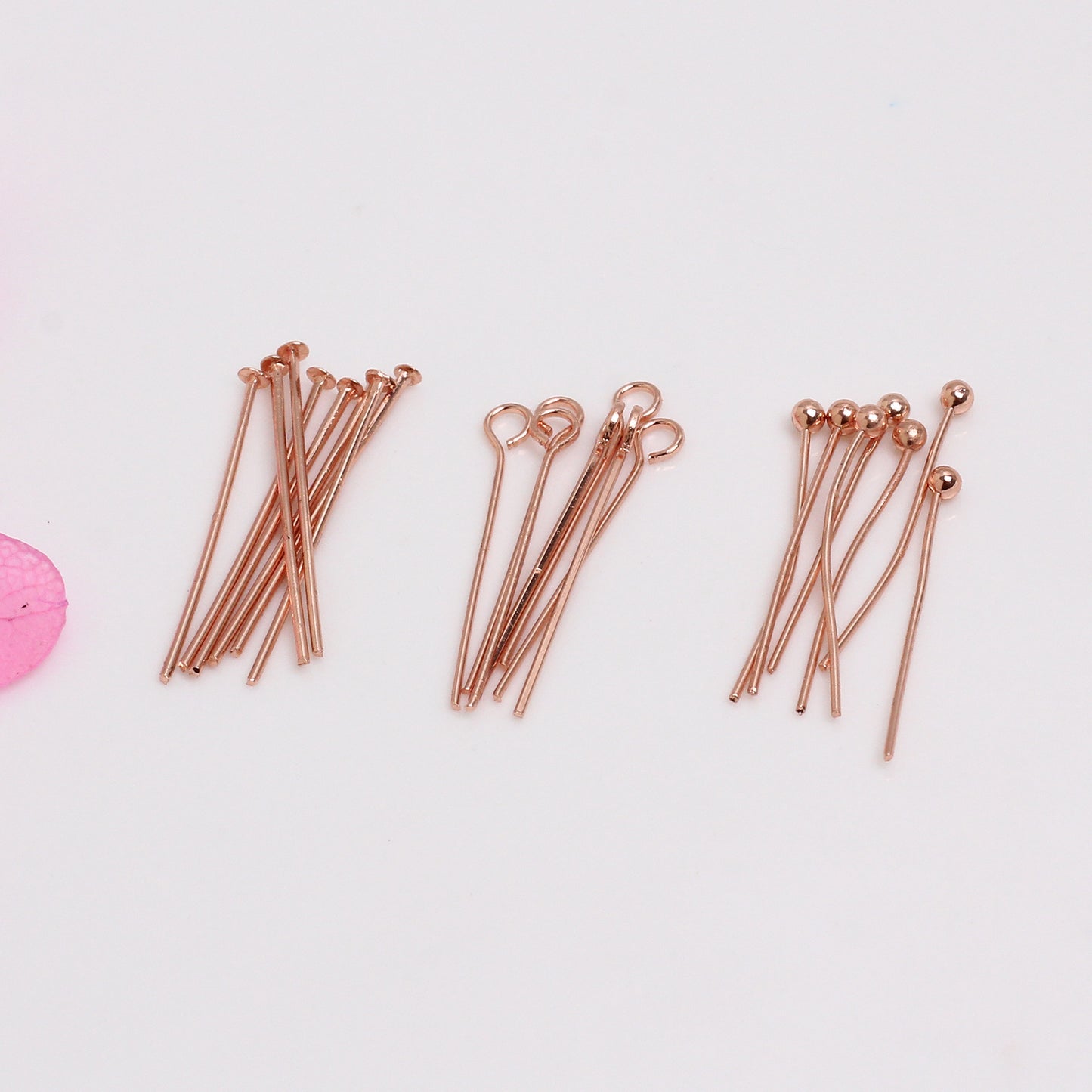 Copper 9-shaped needle/T-shaped needle/Ball-pointed needle, 10 pcs, For Jewelry DIY, Covered By 14/18K Real Gold Or Silver