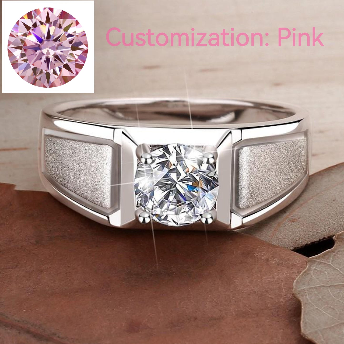 NO.154 S925 Sterling Silver Frosted Ring Crown Synthetic Moissanite fashion jewelry accessory  promise ring Springtok Men's Ring