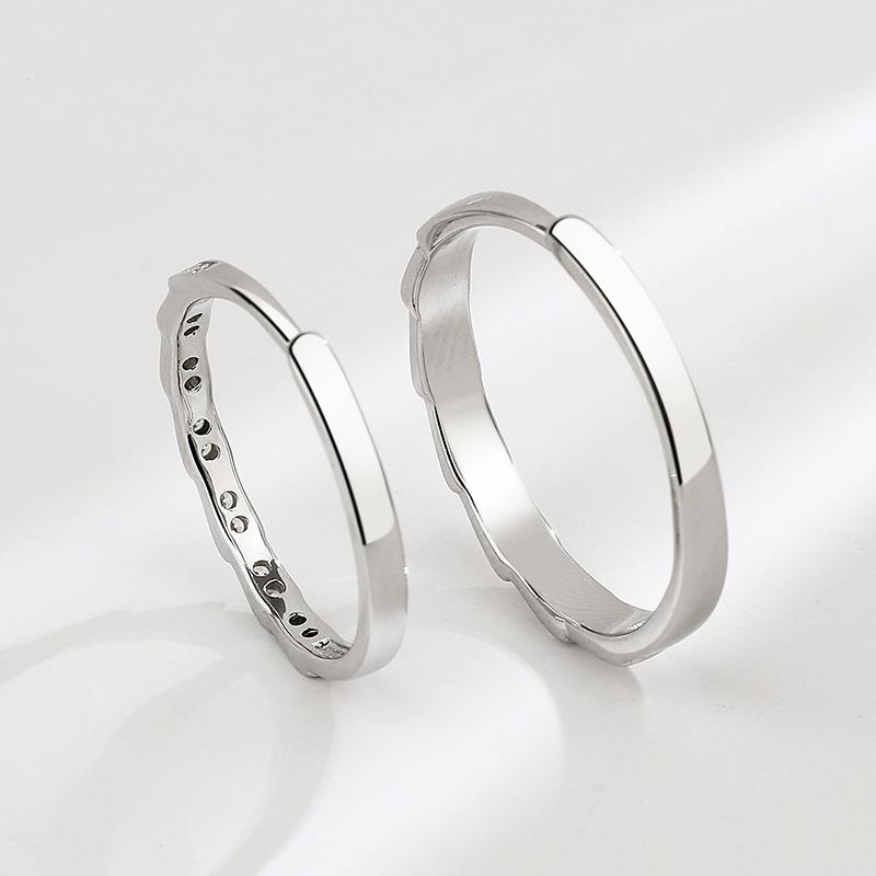 S925 Sterling Silver Simple Couple Ring-531 weddingring(45%)