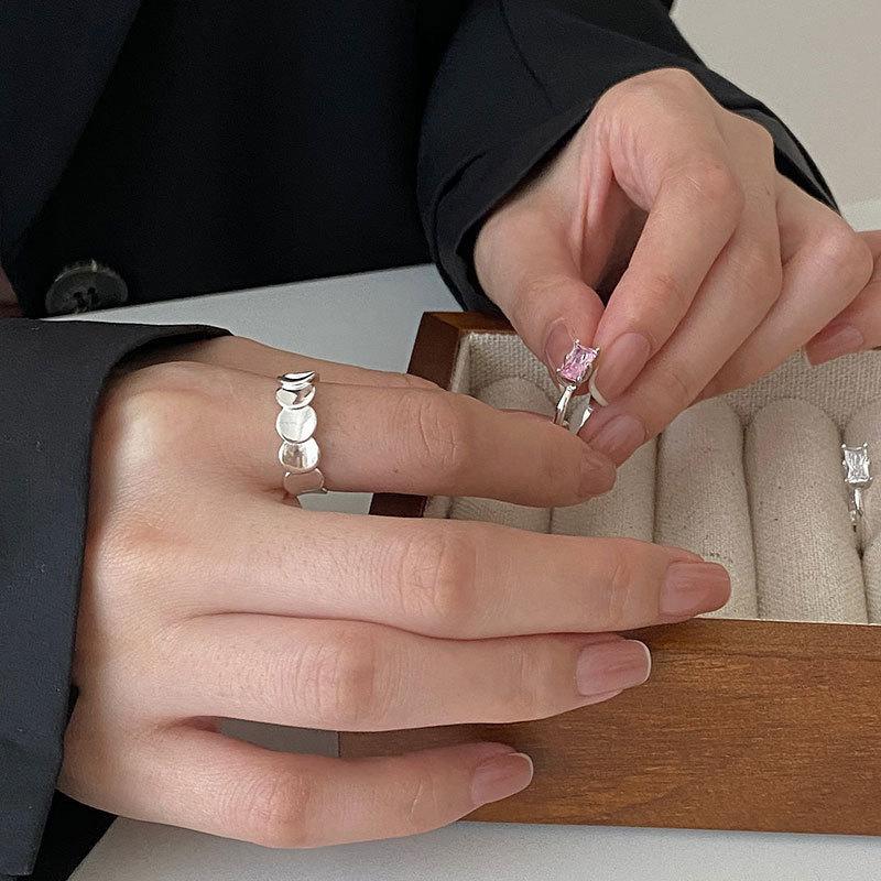 S925 Sterling Silver Fish Scale Round Disc Ring for Women - 549(45%)