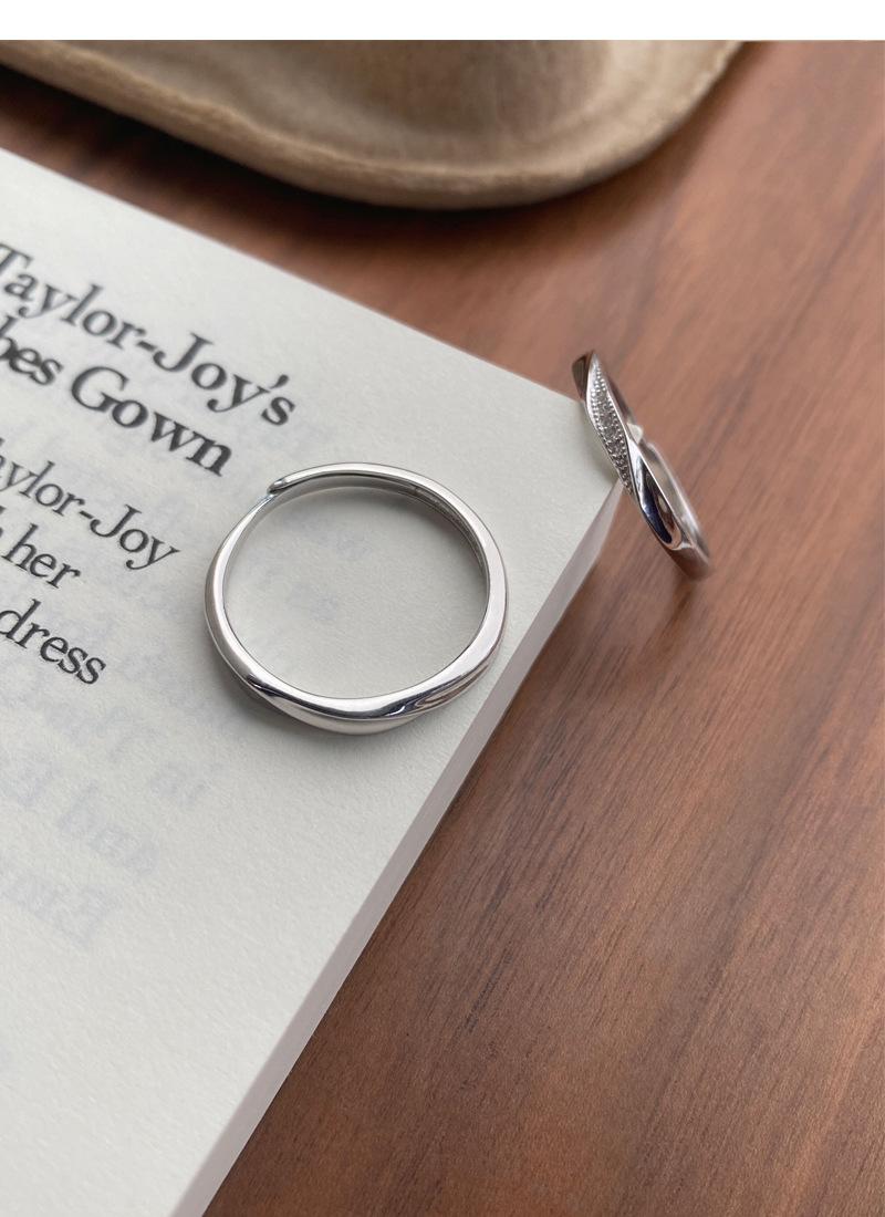 S925 Sterling Silver Simple Mobius Strip Couple Rings Plain Band -511 jewellery  with  meaning(45%)