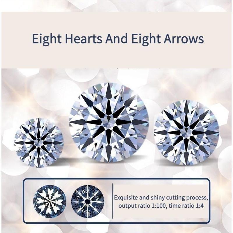 37. S925 Sterling Silver  Four Petals Ear Stud Synthetic Moissanite Stud Earrings