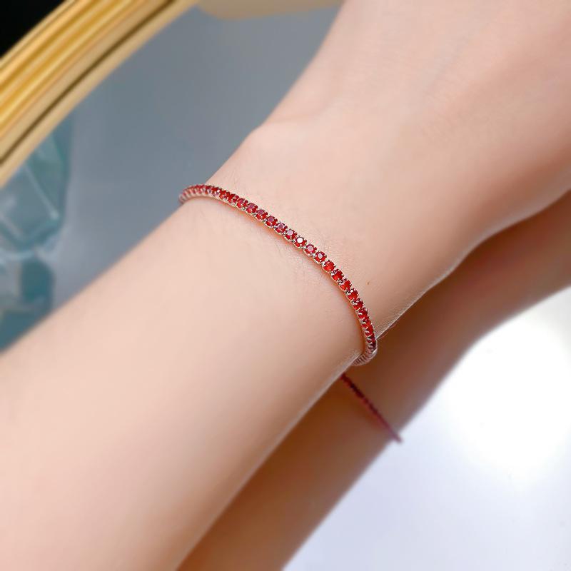 S925 Sterling Silver Tennis Row Zirconia Full Oval Stones 6A Cubic Zirconia Bracelet-301(45%)