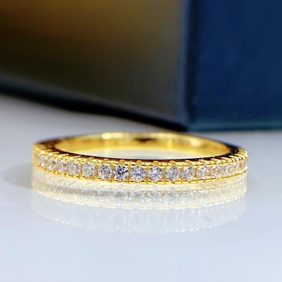 NO.091 S925 Sterling Silver Full Ring 6A Cubic Zirconia Ring fashion jewelry accessory woman girl promise ring Springtok