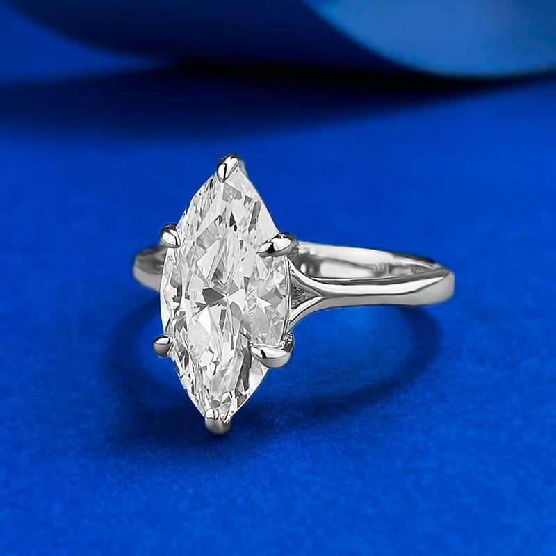 NO.11 S925 Marquise Ring 7*14mm 6A Cubic Zirconia Ring Plain Circle fashion jewelry accessory woman girl promise ring Springtok