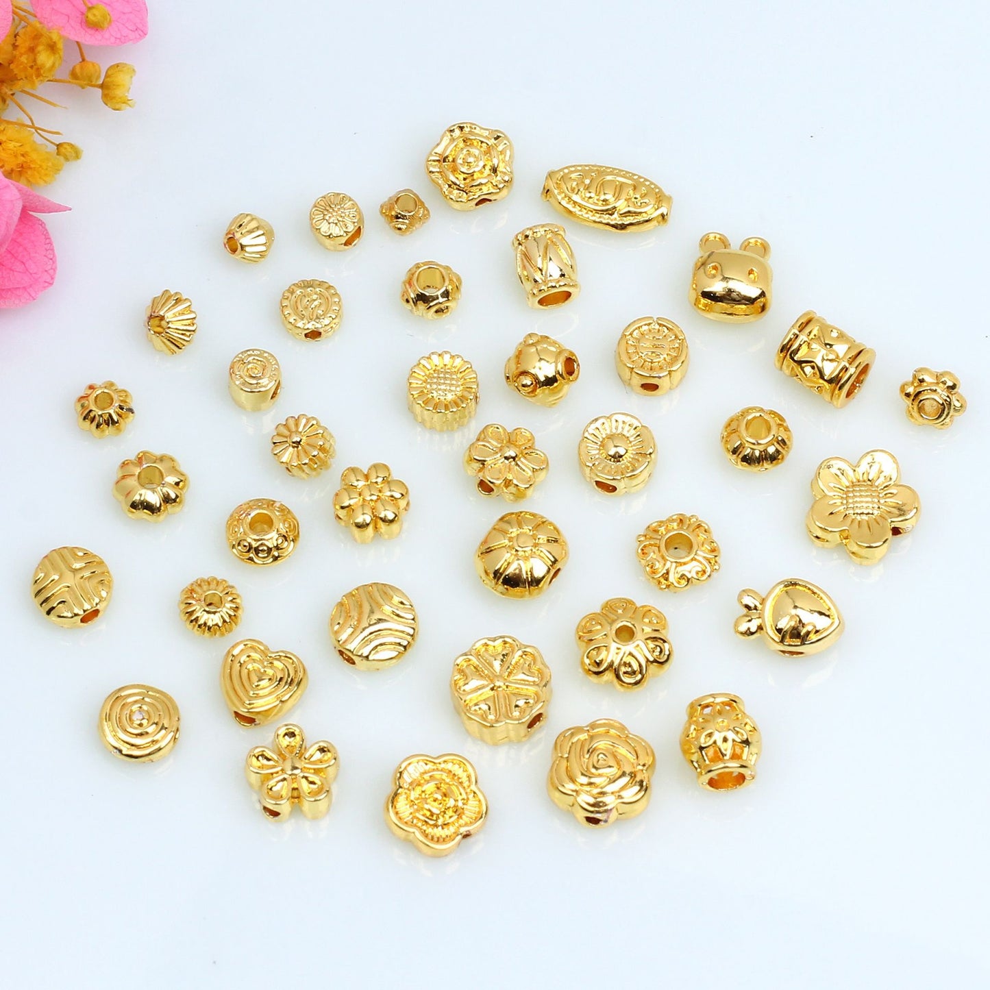 Round Receptacle Alloy Septum Plate For Jewelry DIY，10 pcs, Covered by 14/18K Real Gold Or Silver